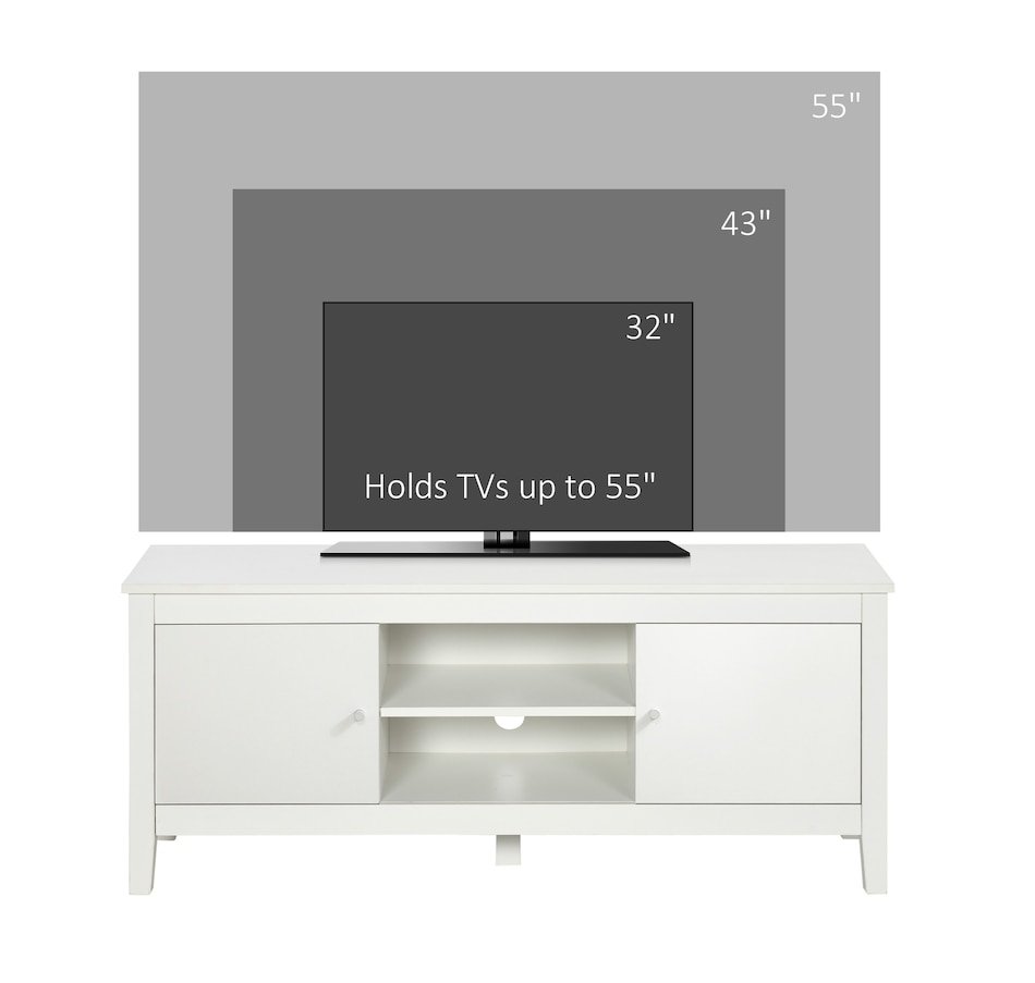 Image 934868_ALTMORE6.jpg, Product 934-868 / Price $139.99, HOMCOM TV Cabinet Stand for TVs up to 55" with Shelves and Doors, White from HOMCOM on TSC.ca's Home & Garden department
