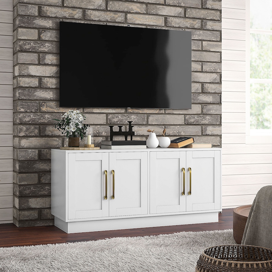 Image 934872_ALTMORE1.jpg, Product 934-872 / Price $201.99, HOMCOM Modern TV Stand for up to 55 Inch TV with 4 Soft Hinged Doors White from HOMCOM on TSC.ca's Home & Garden department