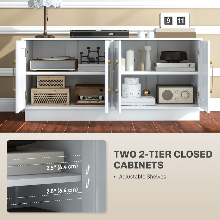 Image 934872_ALTMORE3.jpg, Product 934-872 / Price $201.99, HOMCOM Modern TV Stand for up to 55 Inch TV with 4 Soft Hinged Doors White from HOMCOM on TSC.ca's Home & Garden department