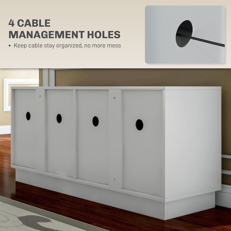 Image 934872_ALTMORE4.jpg, Product 934-872 / Price $201.99, HOMCOM Modern TV Stand for up to 55 Inch TV with 4 Soft Hinged Doors White from HOMCOM on TSC.ca's Home & Garden department
