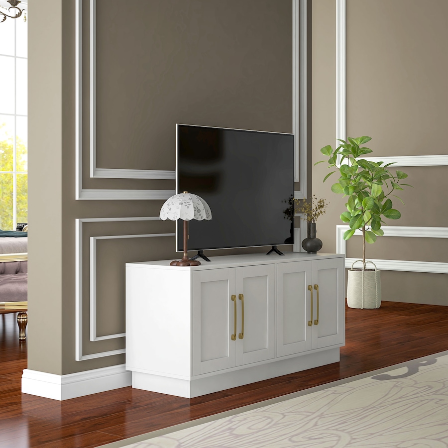 Image 934872_ALTMORE7.jpg, Product 934-872 / Price $201.99, HOMCOM Modern TV Stand for up to 55 Inch TV with 4 Soft Hinged Doors White from HOMCOM on TSC.ca's Home & Garden department