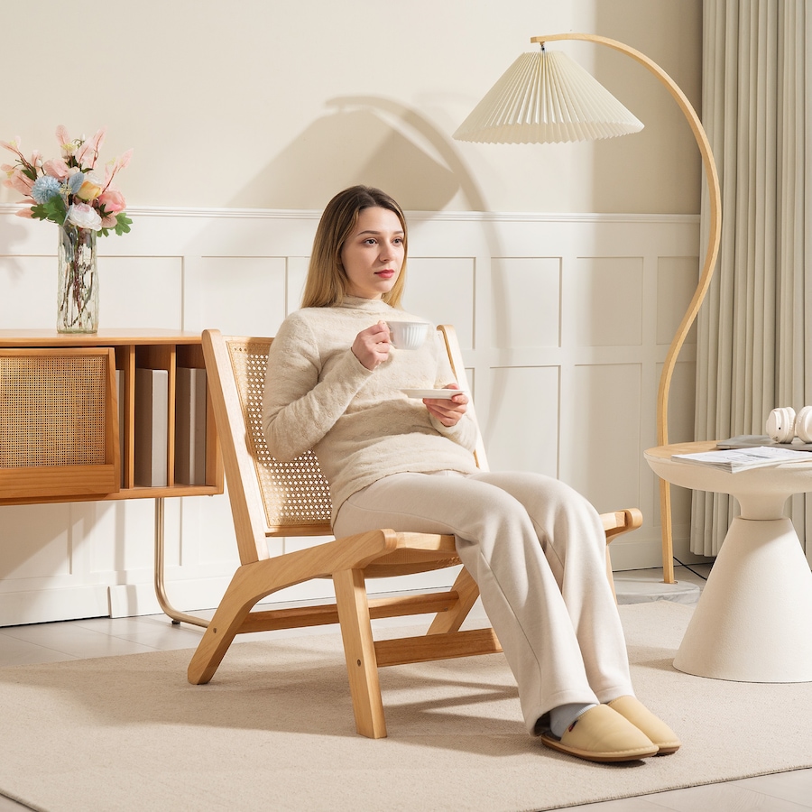 Image 934877_ALTMORE6.jpg, Product 934-877 / Price $119.99, HOMCOM Rattan Accent Chair with Rubber Wood Frame for Bedroom, Natural from HOMCOM on TSC.ca's Home & Garden department