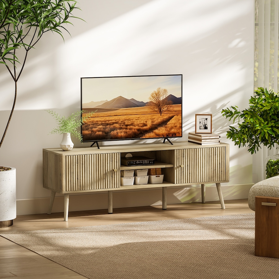 Image 934884_ALTMORE1.jpg, Product 934-884 / Price $157.99, HOMCOM TV Stand for 65 Inch Television, Entertainment Center, Oak from HOMCOM on TSC.ca's Home & Garden department