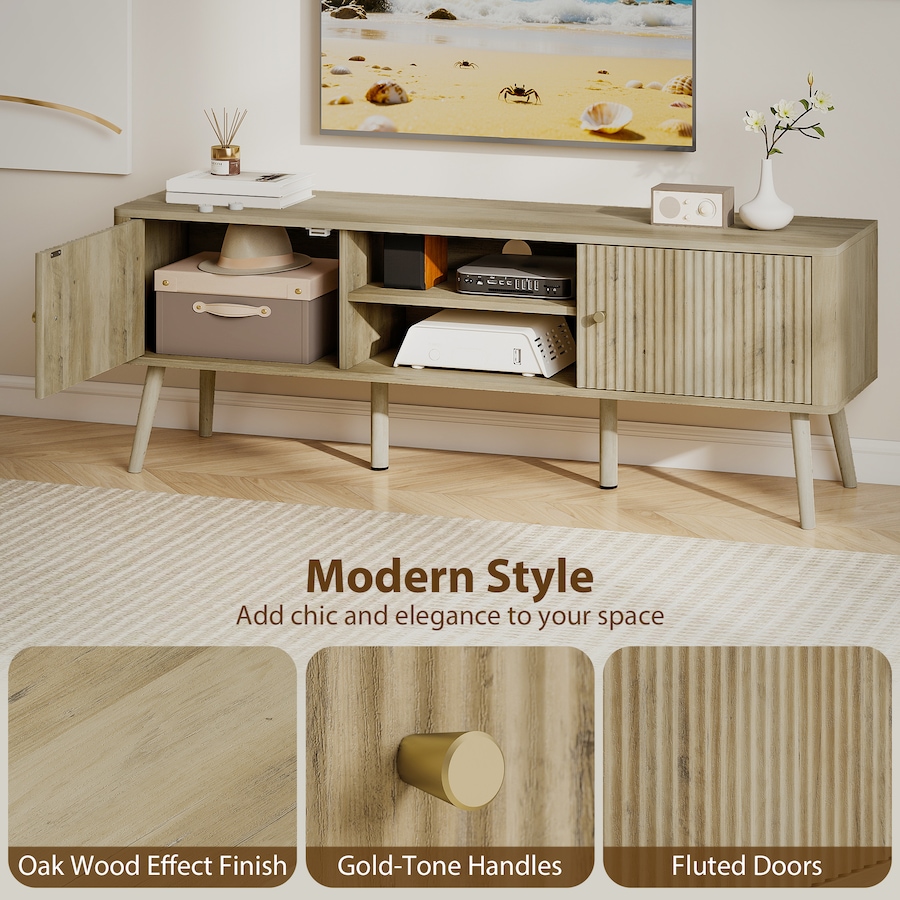 Image 934884_ALTMORE10.jpg, Product 934-884 / Price $157.99, HOMCOM TV Stand for 65 Inch Television, Entertainment Center, Oak from HOMCOM on TSC.ca's Home & Garden department