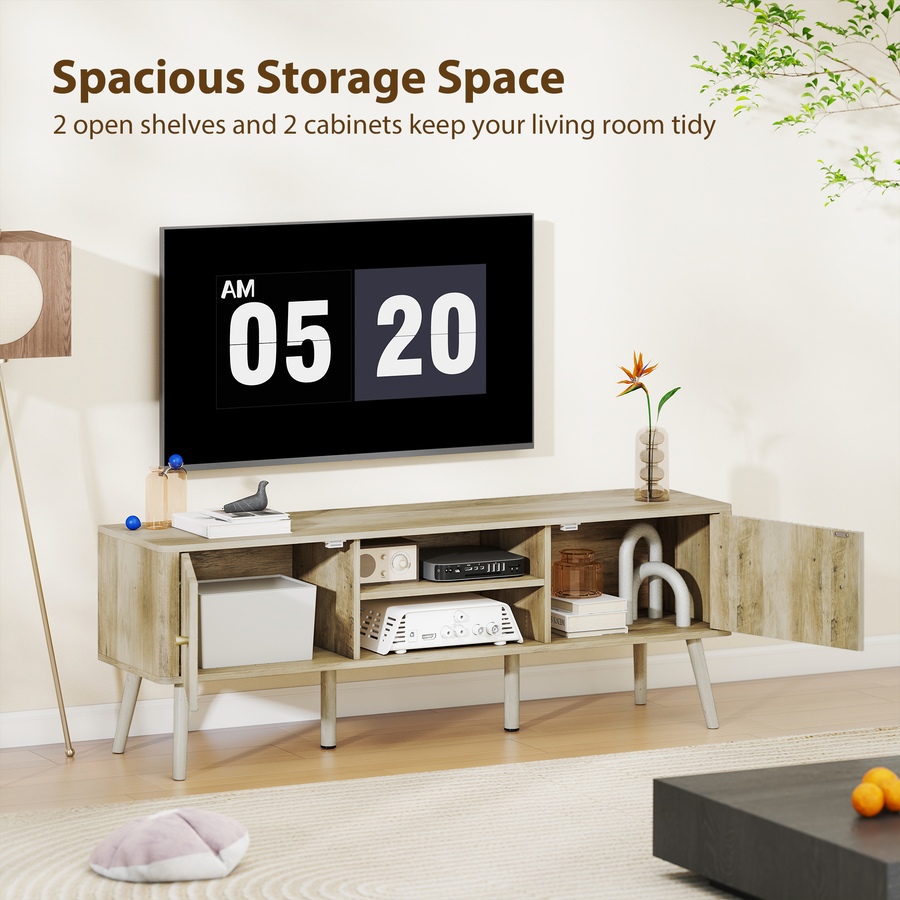 Image 934884_ALTMORE4.jpg, Product 934-884 / Price $157.99, HOMCOM TV Stand for 65 Inch Television, Entertainment Center, Oak from HOMCOM on TSC.ca's Home & Garden department