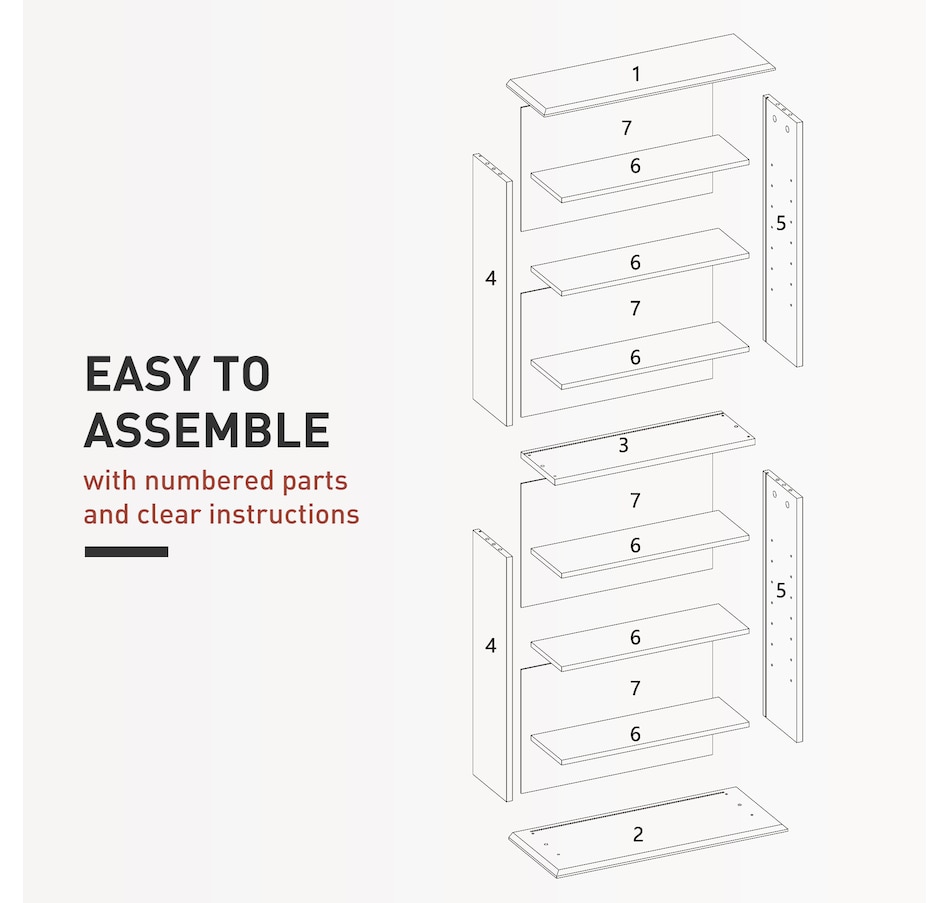 Image 934893_ALTMORE6.jpg, Product 934-893 / Price $129.99, HOMCOM Media Storage Cabinet 8-Tier DVD Shelf w/ Adjustable Shelves White from HOMCOM on TSC.ca's department