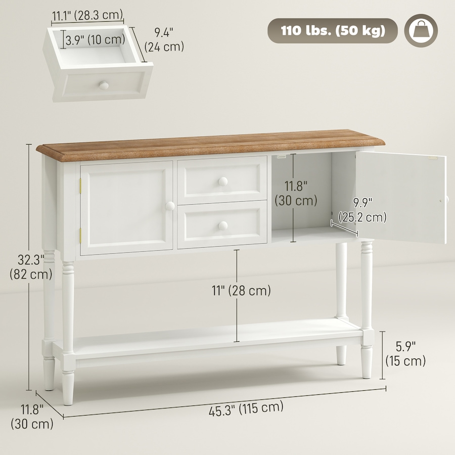 Image 934899_ALTMORE2.jpg, Product 934-899 / Price $186.99, HOMCOM Console Table with 2 Drawers and Cabinets Retro Sofa Table from HOMCOM on TSC.ca's Home & Garden department