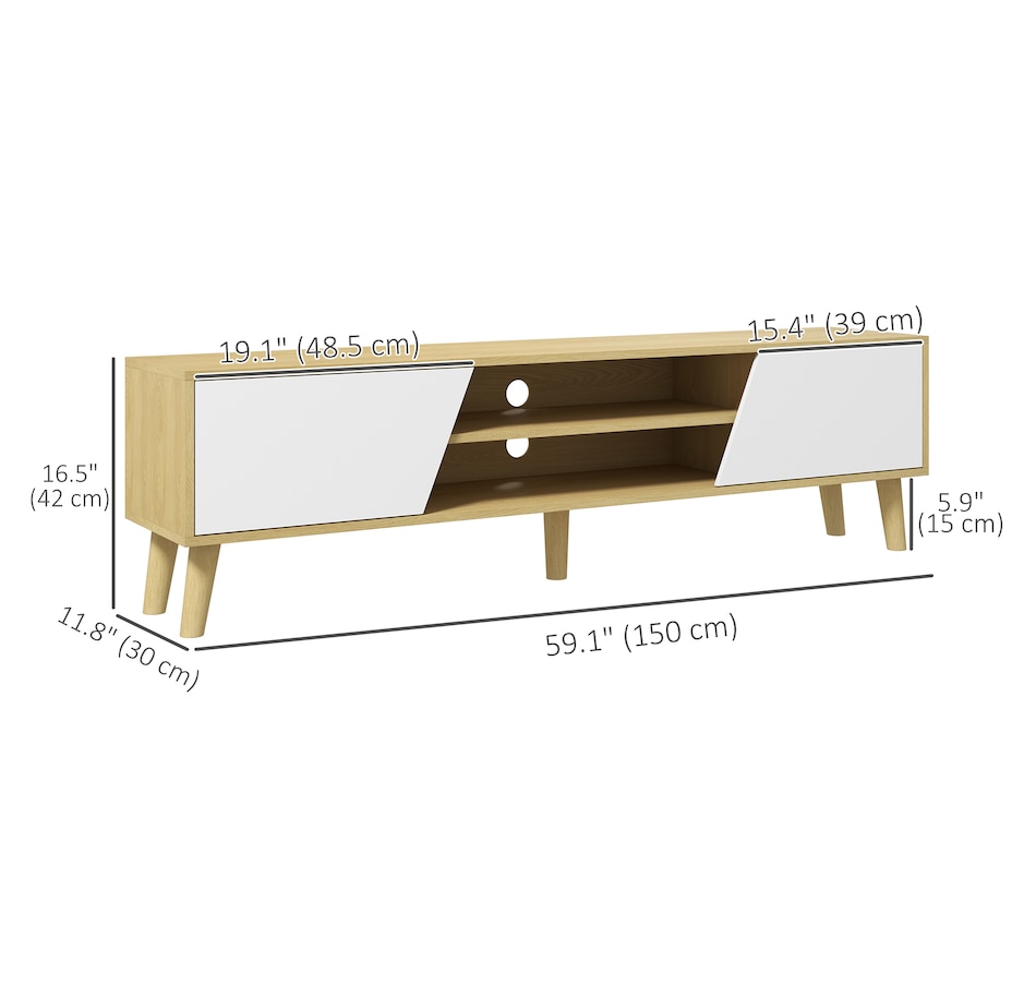Image 934902_ALTMORE2.jpg, Product 934-902 / Price $149.99, HOMCOM TV Stand Cabinet for 65 Inch Television, Entertainment Center, Oak from HOMCOM on TSC.ca's Home & Garden department