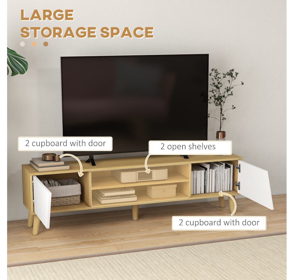 Image 934902_ALTMORE3.jpg, Product 934-902 / Price $149.99, HOMCOM TV Stand Cabinet for 65 Inch Television, Entertainment Center, Oak from HOMCOM on TSC.ca's Home & Garden department