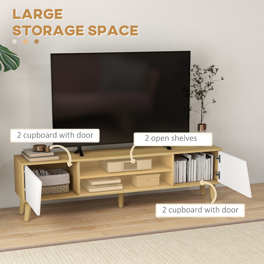 Image 934902_ALTMORE3.jpg, Product 934-902 / Price $144.99, HOMCOM TV Stand Cabinet for 65 Inch Television, Entertainment Center, Oak from HOMCOM on TSC.ca's Home & Garden department