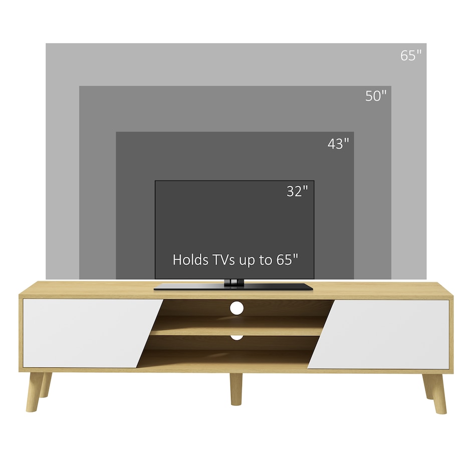 Image 934902_ALTMORE5.jpg, Product 934-902 / Price $149.99, HOMCOM TV Stand Cabinet for 65 Inch Television, Entertainment Center, Oak from HOMCOM on TSC.ca's Home & Garden department
