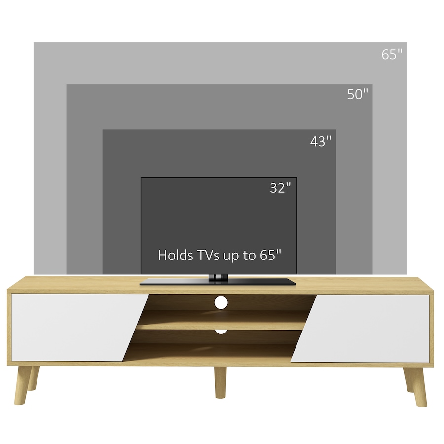 Image 934902_ALTMORE5.jpg, Product 934-902 / Price $144.99, HOMCOM TV Stand Cabinet for 65 Inch Television, Entertainment Center, Oak from HOMCOM on TSC.ca's Home & Garden department