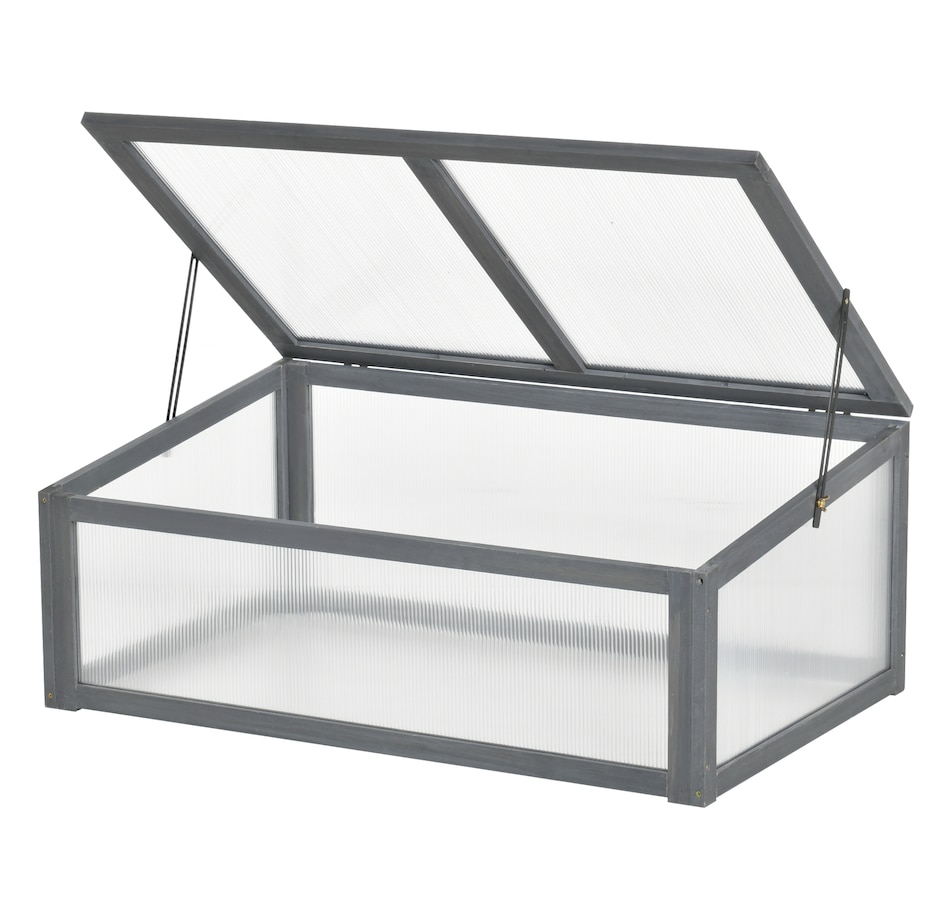 Image 934906.jpg, Product 934-906 / Price $104.99, Outsunny 39" x 26" x 16" Wooden Cold Frame Polycarbonate Planter Box, Grey from Outsunny on TSC.ca's Home & Garden department