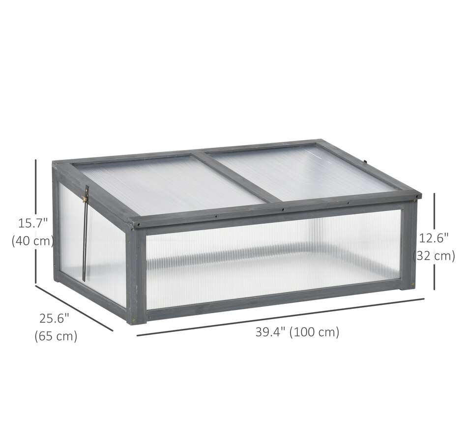 Image 934906_ALTMORE2.jpg, Product 934-906 / Price $104.99, Outsunny 39" x 26" x 16" Wooden Cold Frame Polycarbonate Planter Box, Grey from Outsunny on TSC.ca's Home & Garden department