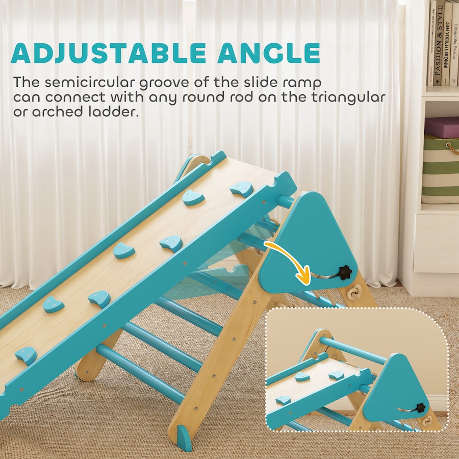 Image 934908_ALTMORE5.jpg, Product 934-908 / Price $105.99, Qaba 8-in-1 Foldable Pikler Triangle Set with Arch, Ramp and Ladder, Blue from Qaba on TSC.ca's Home & Garden department