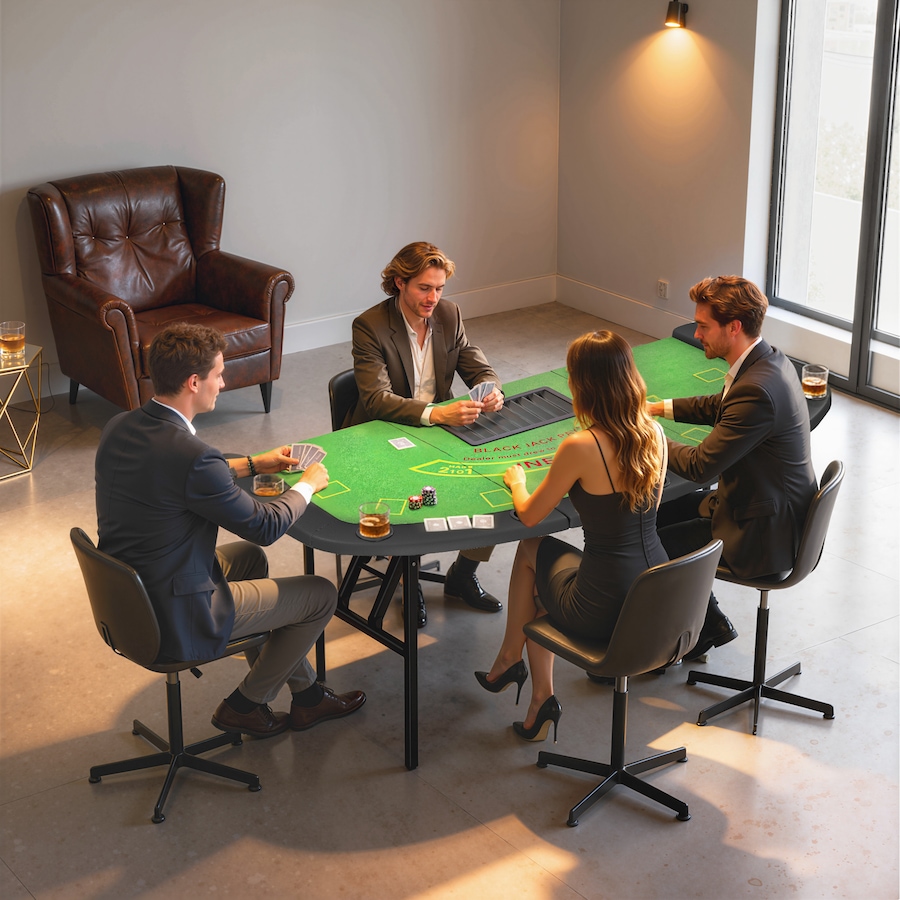 Image 934912_ALTMORE1.jpg, Product 934-912 / Price $174.99, Soozier 72" Folding Poker Table, Portable 8 Player Blackjack Table, Green from Soozier on TSC.ca's Toys & Hobbies department