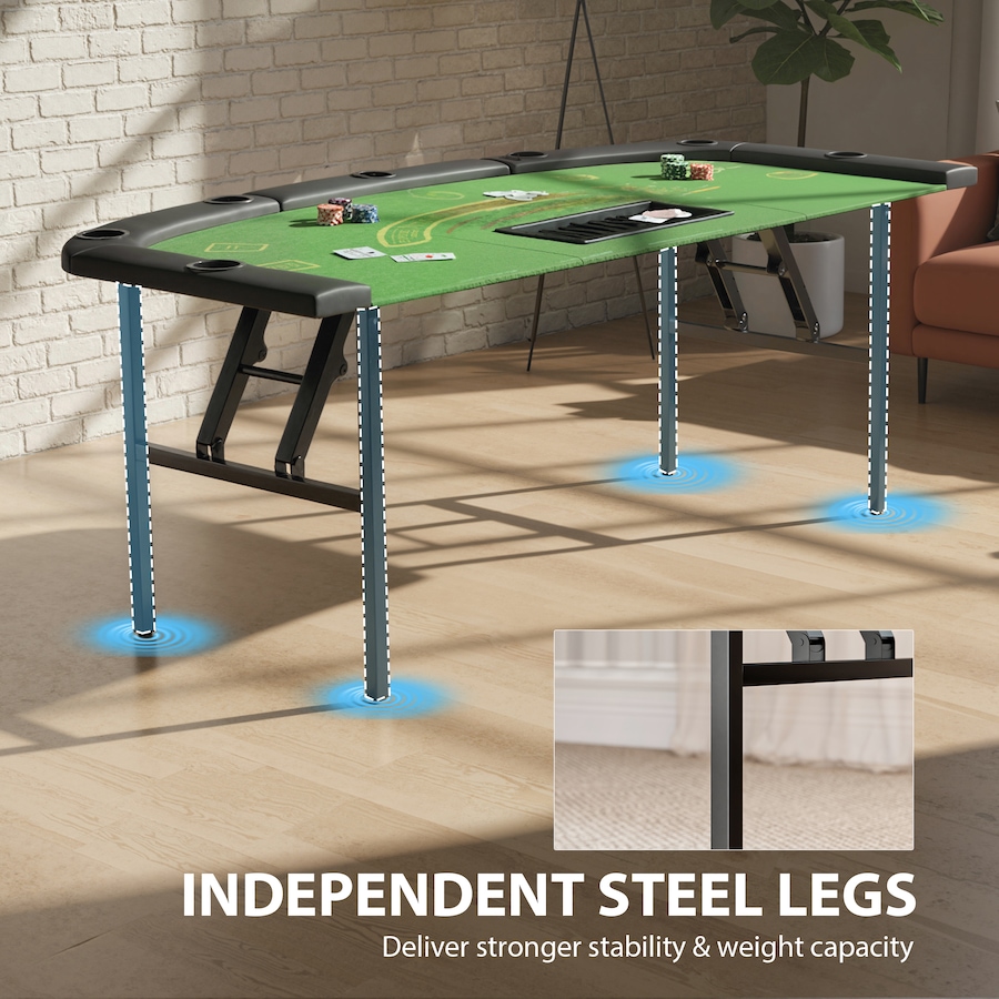 Image 934912_ALTMORE4.jpg, Product 934-912 / Price $174.99, Soozier 72" Folding Poker Table, Portable 8 Player Blackjack Table, Green from Soozier on TSC.ca's Toys & Hobbies department