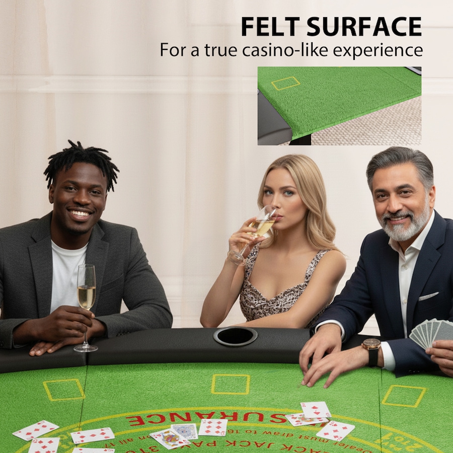 Image 934912_ALTMORE5.jpg, Product 934-912 / Price $174.99, Soozier 72" Folding Poker Table, Portable 8 Player Blackjack Table, Green from Soozier on TSC.ca's Toys & Hobbies department