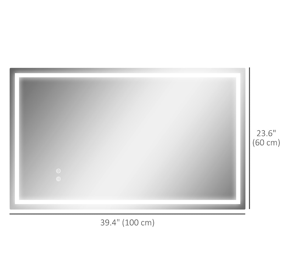 Image 934915_ALTMORE2.jpg, Product 934-915 / Price $174.99, HOMCOM 39" x 24" LED Bathroom Mirror, Wall Mounted Vanity Mirror, Clear from HOMCOM on TSC.ca's Home & Garden department