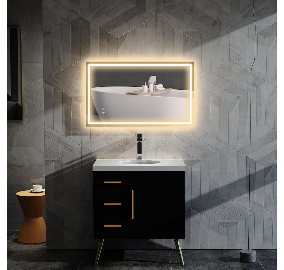 Image 934915_ALTMORE7.jpg, Product 934-915 / Price $174.99, HOMCOM 39" x 24" LED Bathroom Mirror, Wall Mounted Vanity Mirror, Clear from HOMCOM on TSC.ca's Home & Garden department