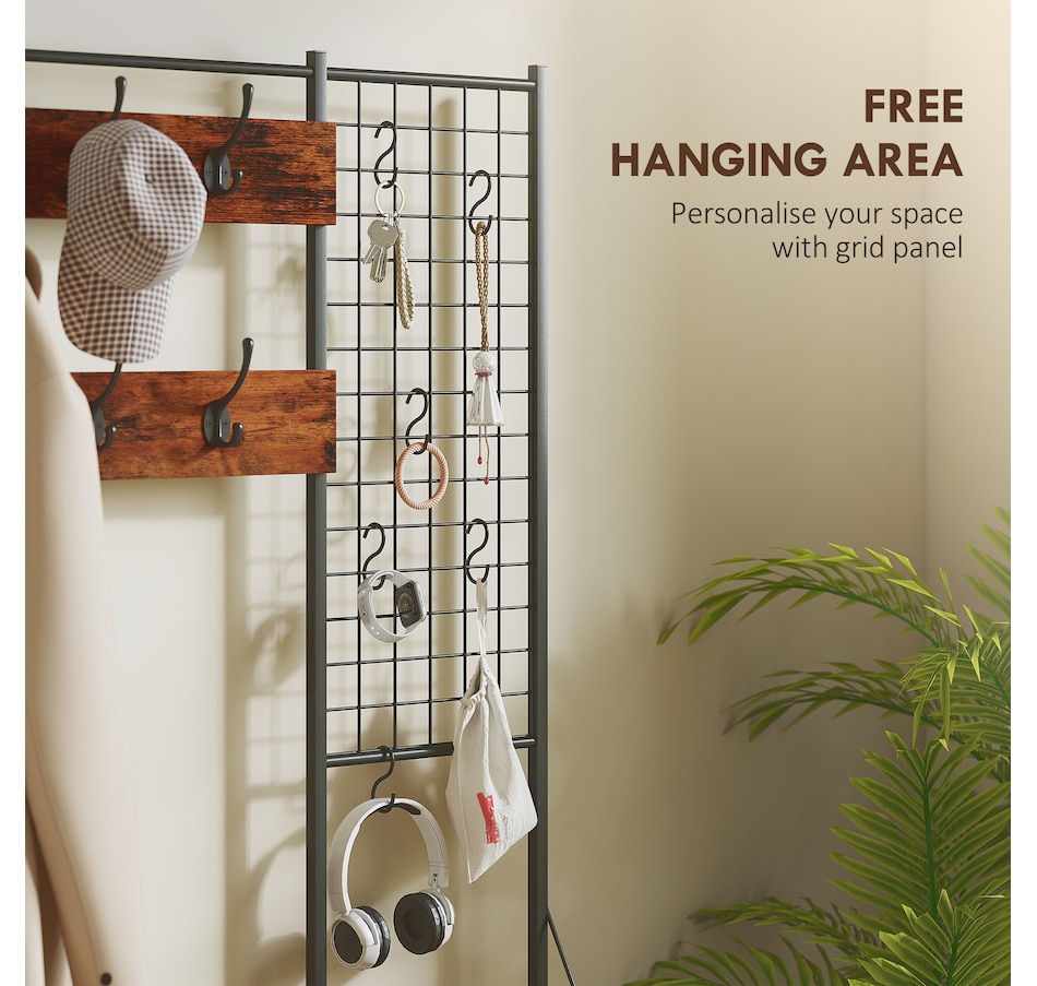 Image 934917_ALTMORE4.jpg, Product 934-917 / Price $126.99, HOMCOM 4-In-1 Hall Tree with 7 Drawer Fabric Dresser Coat Rack Rustic Brown from HOMCOM on TSC.ca's Home & Garden department