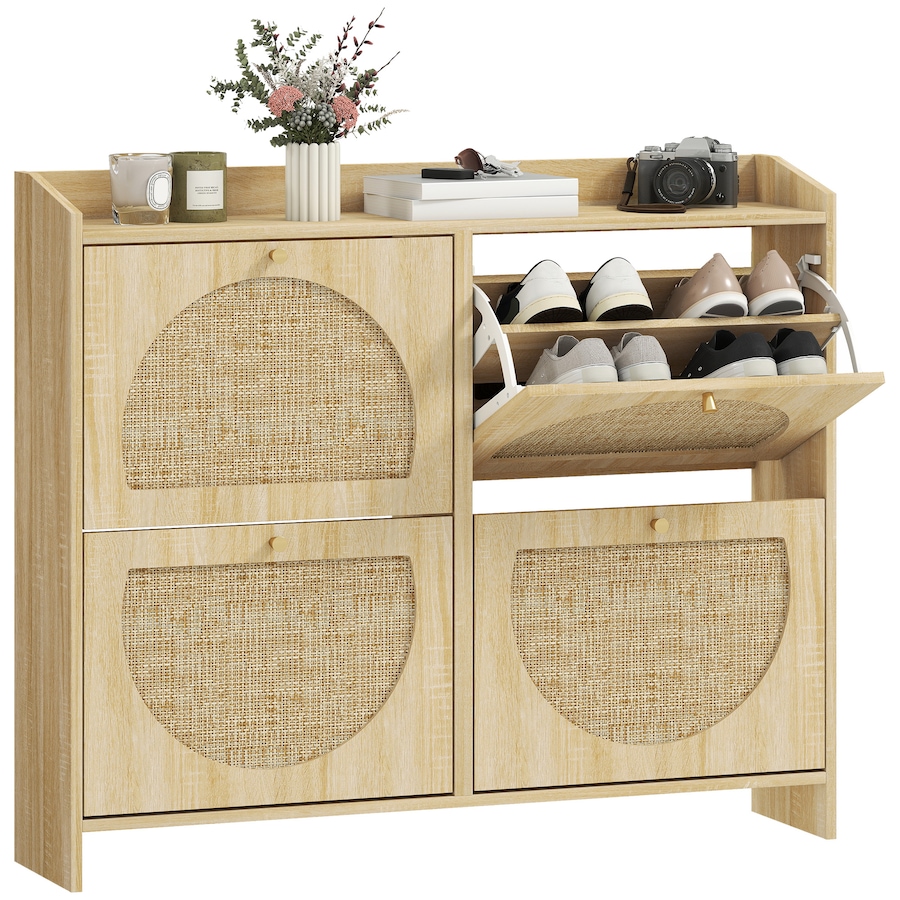 Image 934918.jpg, Product 934-918 / Price $154.99, HOMCOM Shoe Cabinet, Shoe Storage Cabinet with 4 Flip Drawers, Natural from HOMCOM on TSC.ca's Home & Garden department