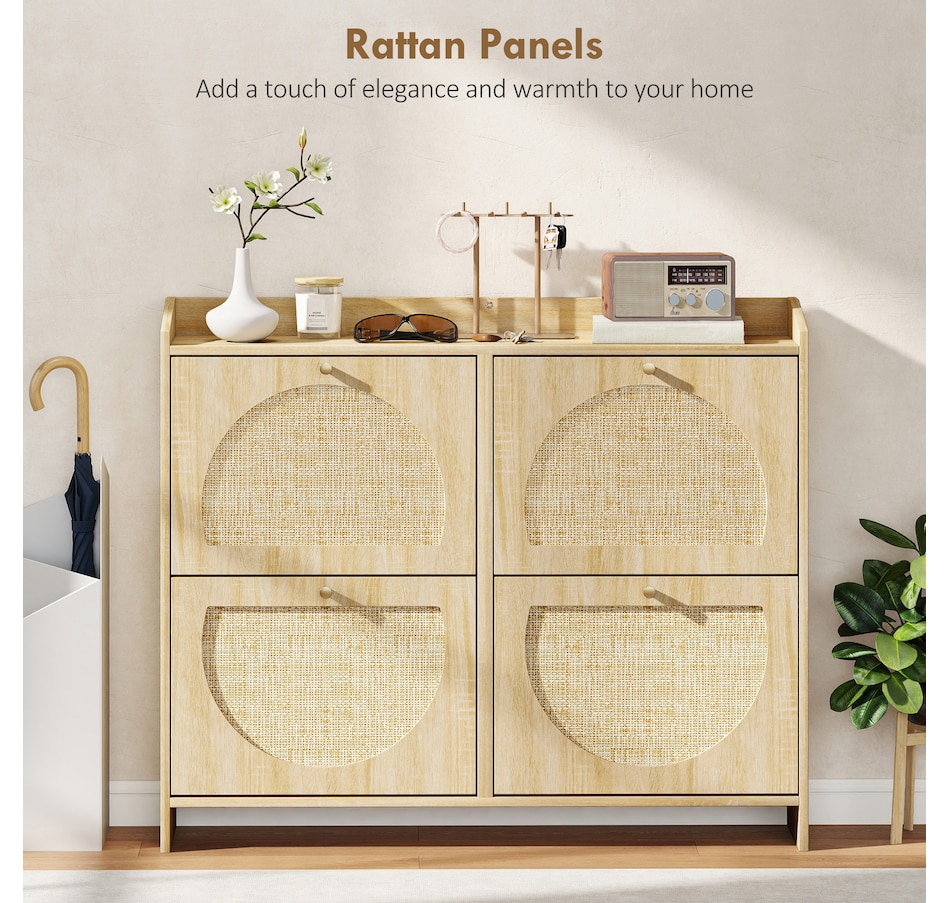 Image 934918_ALTMORE3.jpg, Product 934-918 / Price $149.99, HOMCOM Shoe Cabinet, Shoe Storage Cabinet with 4 Flip Drawers, Natural from HOMCOM on TSC.ca's Home & Garden department