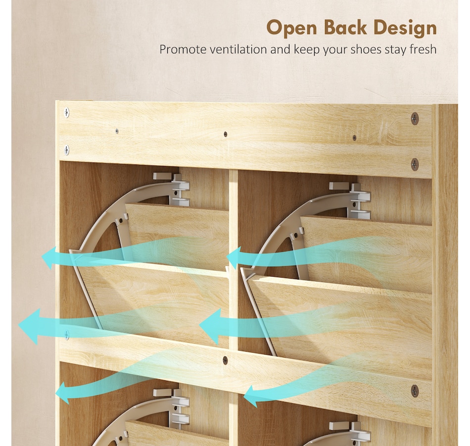 Image 934918_ALTMORE8.jpg, Product 934-918 / Price $149.99, HOMCOM Shoe Cabinet, Shoe Storage Cabinet with 4 Flip Drawers, Natural from HOMCOM on TSC.ca's Home & Garden department