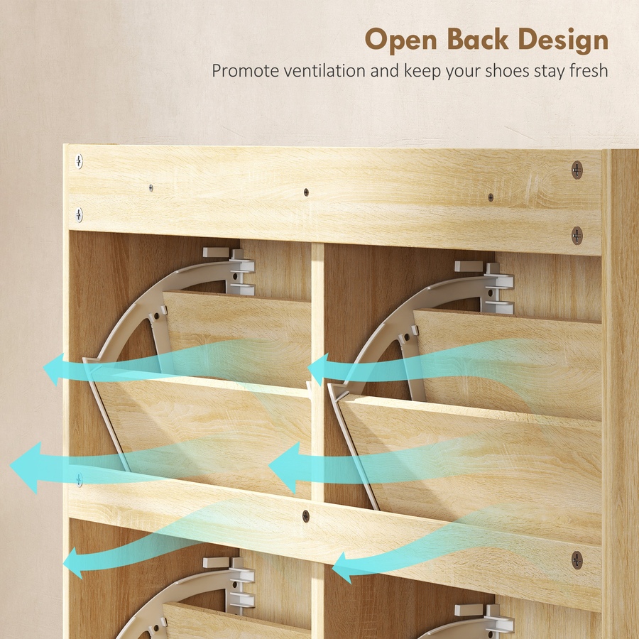 Image 934918_ALTMORE8.jpg, Product 934-918 / Price $154.99, HOMCOM Shoe Cabinet, Shoe Storage Cabinet with 4 Flip Drawers, Natural from HOMCOM on TSC.ca's Home & Garden department