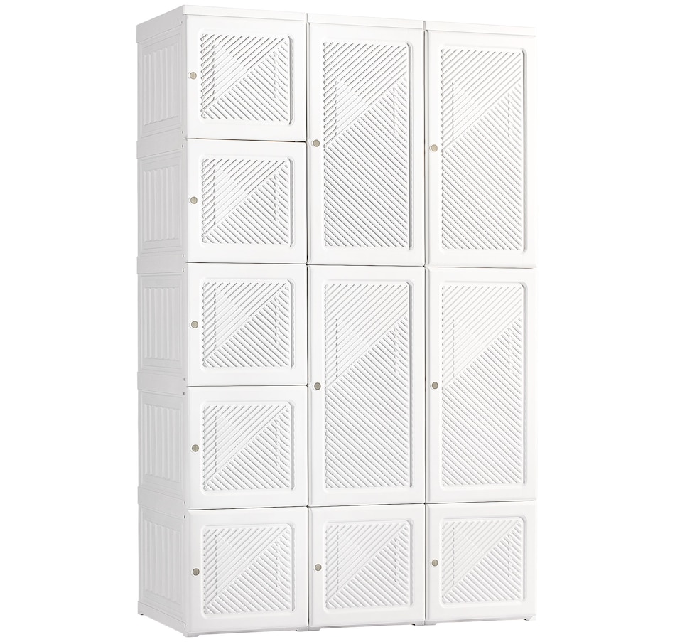 Image 934921.jpg, Product 934-921 / Price $289.99, HOMCOM Portable Wardrobe Folding Closet with Cube Storage, White from HOMCOM on TSC.ca's Home & Garden department