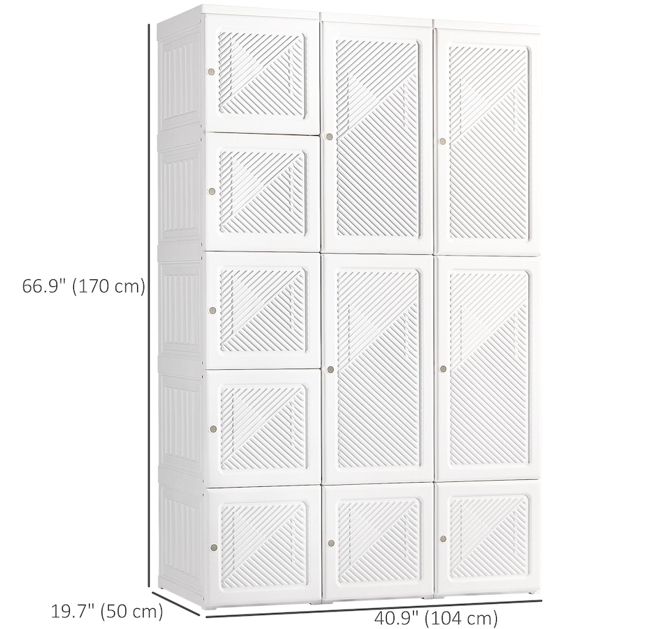 Image 934921_ALTMORE2.jpg, Product 934-921 / Price $289.99, HOMCOM Portable Wardrobe Folding Closet with Cube Storage, White from HOMCOM on TSC.ca's Home & Garden department