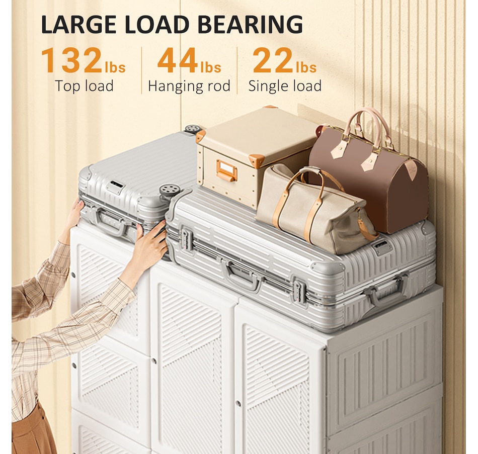 Image 934921_ALTMORE5.jpg, Product 934-921 / Price $289.99, HOMCOM Portable Wardrobe Folding Closet with Cube Storage, White from HOMCOM on TSC.ca's Home & Garden department