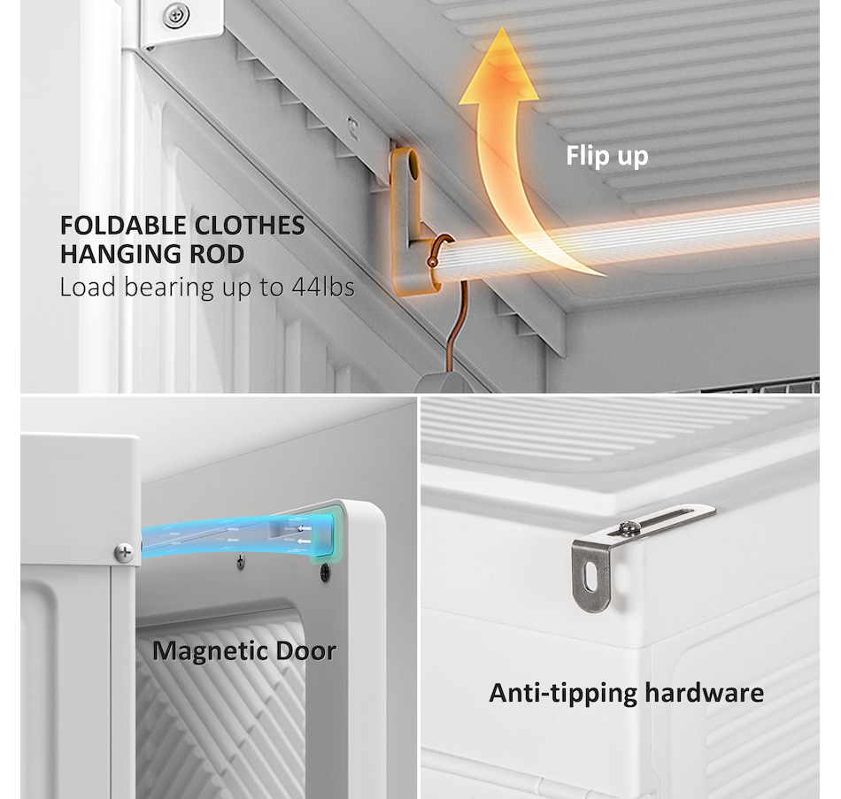 Image 934921_ALTMORE6.jpg, Product 934-921 / Price $289.99, HOMCOM Portable Wardrobe Folding Closet with Cube Storage, White from HOMCOM on TSC.ca's Home & Garden department