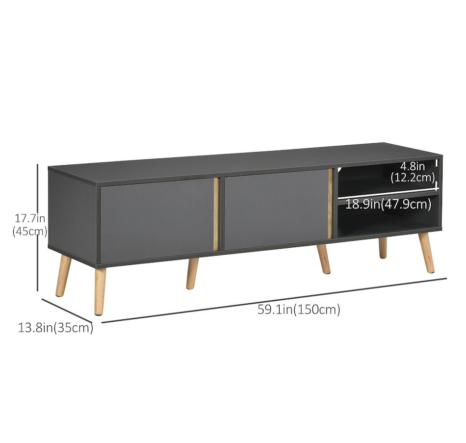 Image 934935_ALTMORE2.jpg, Product 934-935 / Price $129.99, HOMCOM TV Stand for TVs up to 55" with Shelves, Doors and Cable Holes from HOMCOM on TSC.ca's Home & Garden department