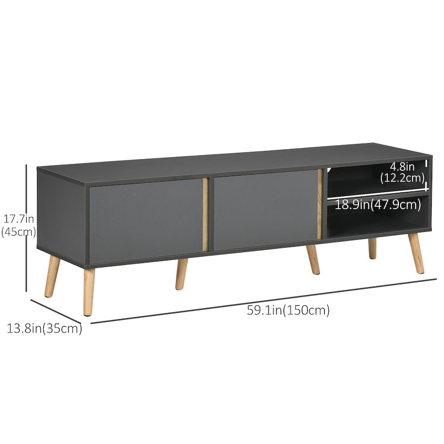 Image 934935_ALTMORE2.jpg, Product 934-935 / Price $122.21, HOMCOM TV Stand for TVs up to 55" with Shelves, Doors and Cable Holes from HOMCOM on TSC.ca's Home & Garden department