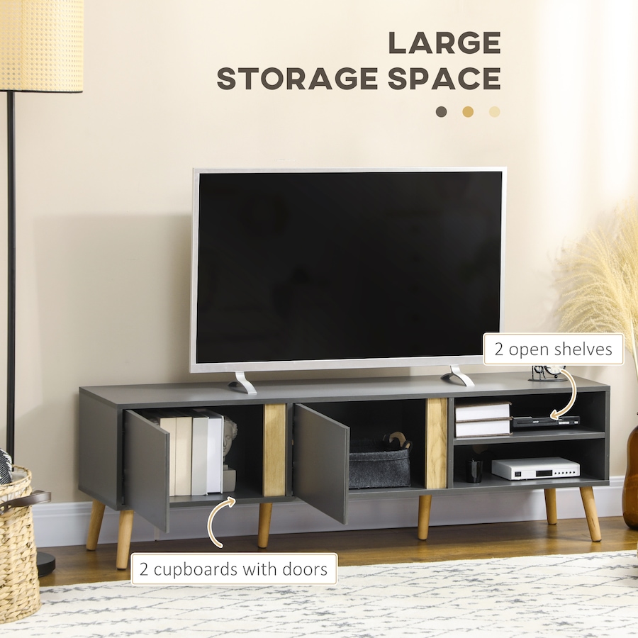 Image 934935_ALTMORE3.jpg, Product 934-935 / Price $122.21, HOMCOM TV Stand for TVs up to 55" with Shelves, Doors and Cable Holes from HOMCOM on TSC.ca's Home & Garden department
