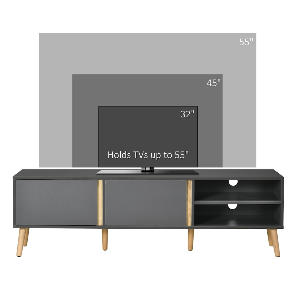 Image 934935_ALTMORE6.jpg, Product 934-935 / Price $129.99, HOMCOM TV Stand for TVs up to 55" with Shelves, Doors and Cable Holes from HOMCOM on TSC.ca's Home & Garden department
