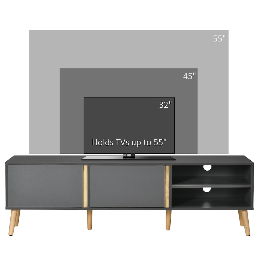 Image 934935_ALTMORE6.jpg, Product 934-935 / Price $122.21, HOMCOM TV Stand for TVs up to 55" with Shelves, Doors and Cable Holes from HOMCOM on TSC.ca's Home & Garden department