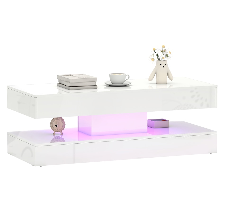 Image 934938.jpg, Product 934-938 / Price $179.99, HOMCOM High Gloss Coffee Table with Adjustable LED Light Center Table White from HOMCOM on TSC.ca's Home & Garden department