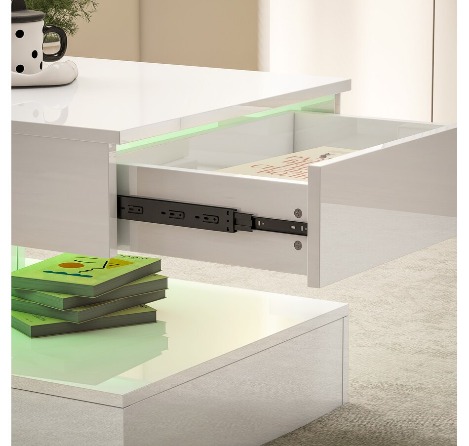 Image 934938_ALTMORE7.jpg, Product 934-938 / Price $179.99, HOMCOM High Gloss Coffee Table with Adjustable LED Light Center Table White from HOMCOM on TSC.ca's Home & Garden department