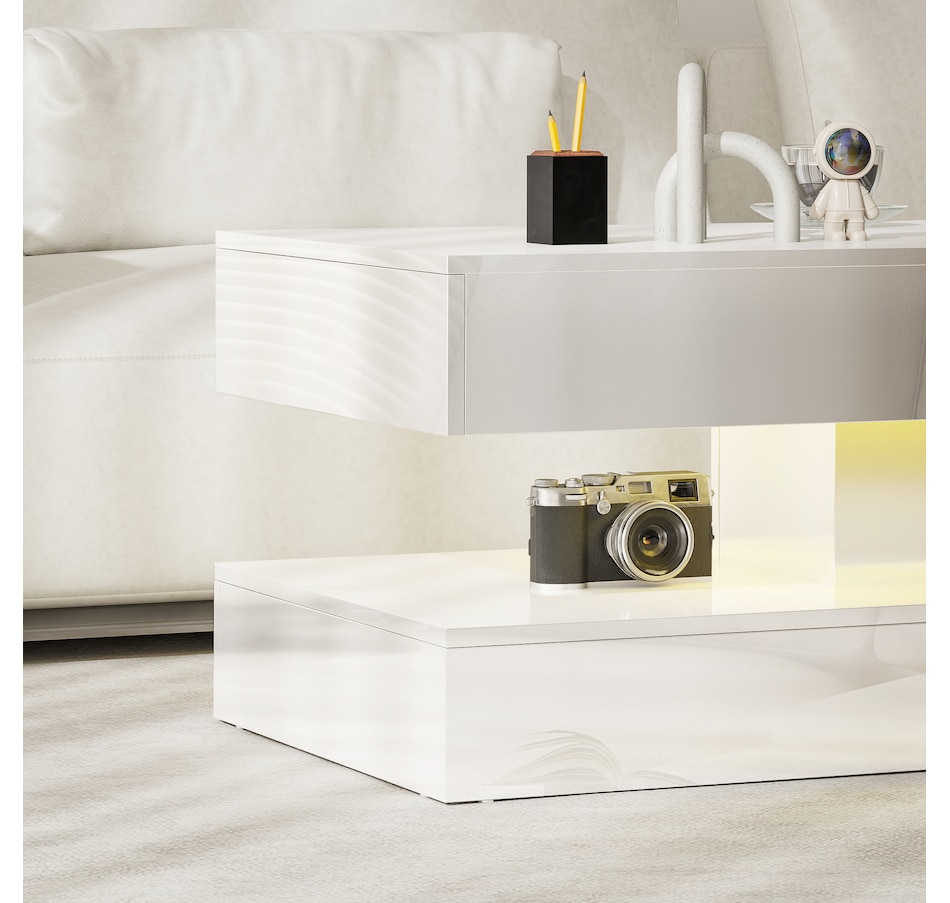 Image 934938_ALTMORE8.jpg, Product 934-938 / Price $179.99, HOMCOM High Gloss Coffee Table with Adjustable LED Light Center Table White from HOMCOM on TSC.ca's Home & Garden department