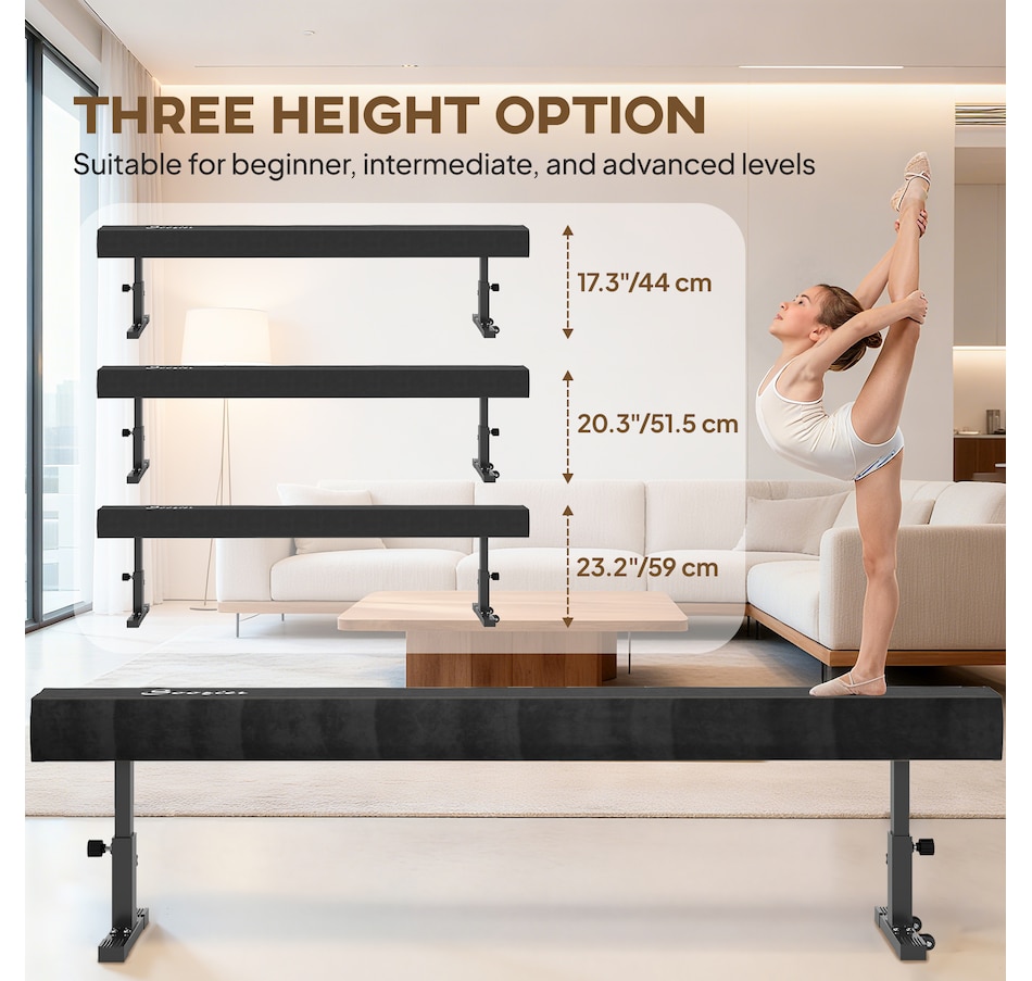 Image 934943_ALTMORE4.jpg, Product 934-943 / Price $129.99, Soozier Adjustable Balance Beam Gymnastics Beam with Wheels for 6+ Years from Soozier on TSC.ca's Health & Fitness department