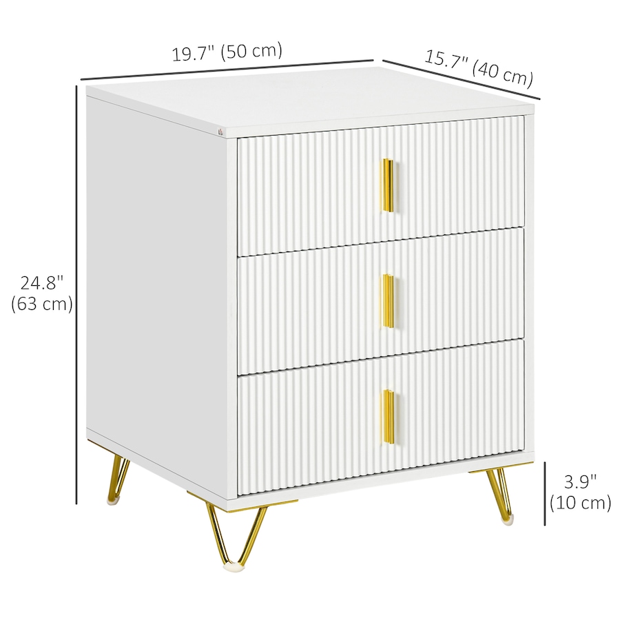 Image 934956_ALTMORE2.jpg, Product 934-956 / Price $114.99, HOMCOM 3 Drawer Dresser, Chest of Drawers Storage Cabinet, White from HOMCOM on TSC.ca's Home & Garden department
