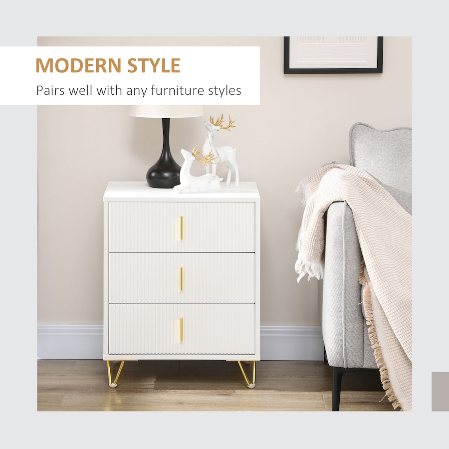 Image 934956_ALTMORE3.jpg, Product 934-956 / Price $114.99, HOMCOM 3 Drawer Dresser, Chest of Drawers Storage Cabinet, White from HOMCOM on TSC.ca's Home & Garden department