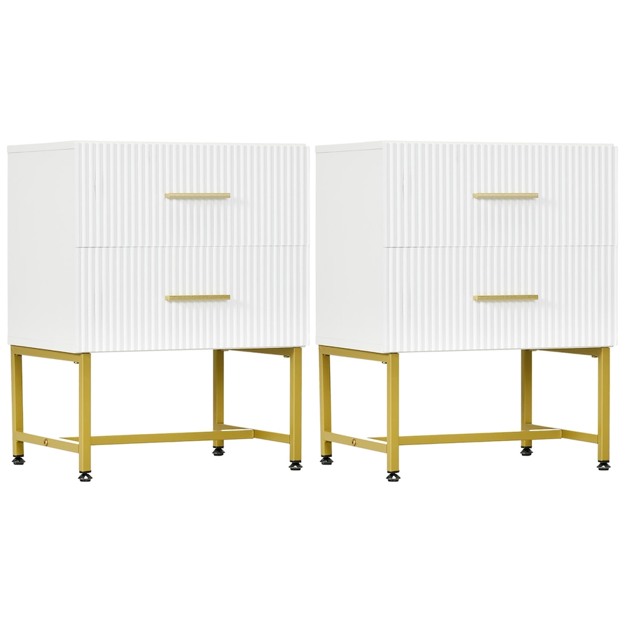 Image 934963.jpg, Product 934-963 / Price $134.99, HOMCOM Nightstands Set of 2 Bedside Tables with Drawers for Bedroom White from HOMCOM on TSC.ca's Home & Garden department