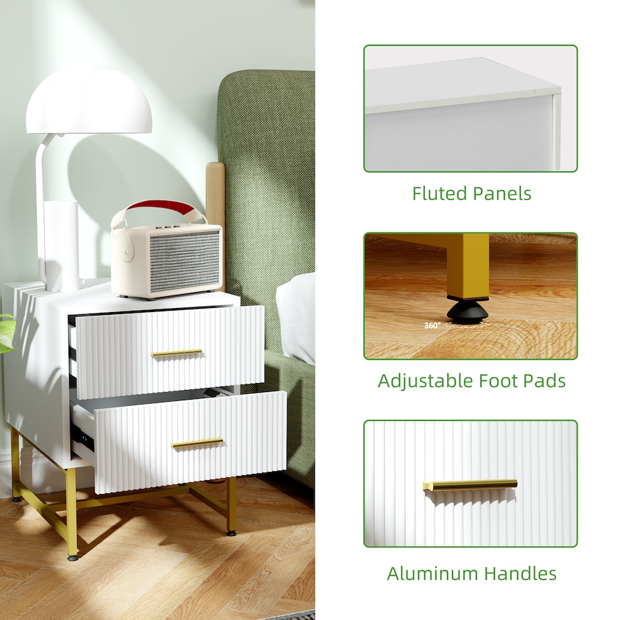 Image 934963_ALTMORE5.jpg, Product 934-963 / Price $134.99, HOMCOM Nightstands Set of 2 Bedside Tables with Drawers for Bedroom White from HOMCOM on TSC.ca's Home & Garden department