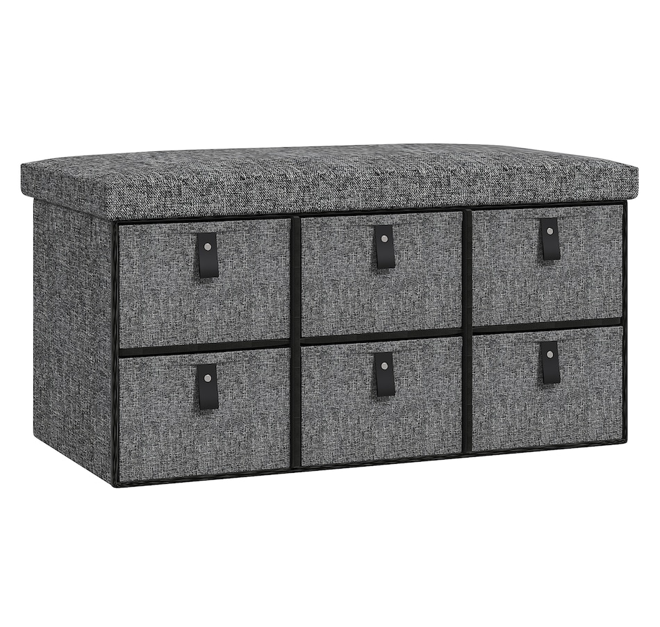 Image 934974.jpg, Product 934-974 / Price $79.99, HOMCOM Shoe Bench, Entryway Bench with Fabric Drawers, Charcoal Grey from HOMCOM on TSC.ca's Home & Garden department
