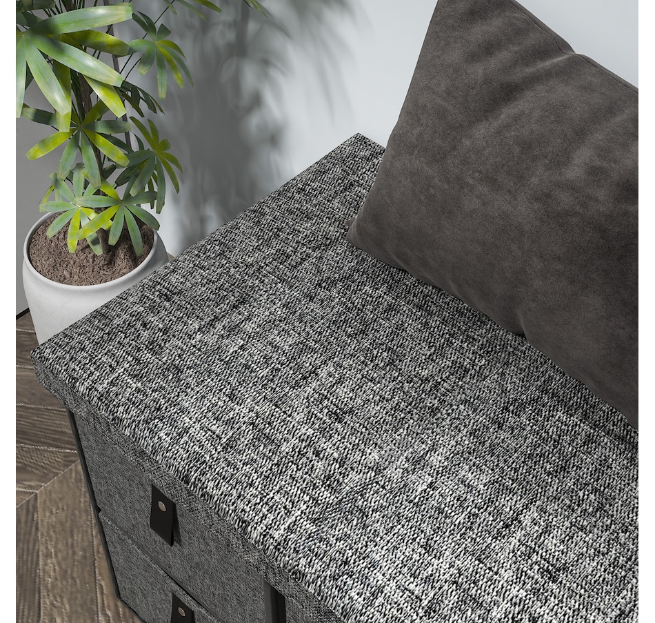 Image 934974_ALTMORE8.jpg, Product 934-974 / Price $79.99, HOMCOM Shoe Bench, Entryway Bench with Fabric Drawers, Charcoal Grey from HOMCOM on TSC.ca's Home & Garden department