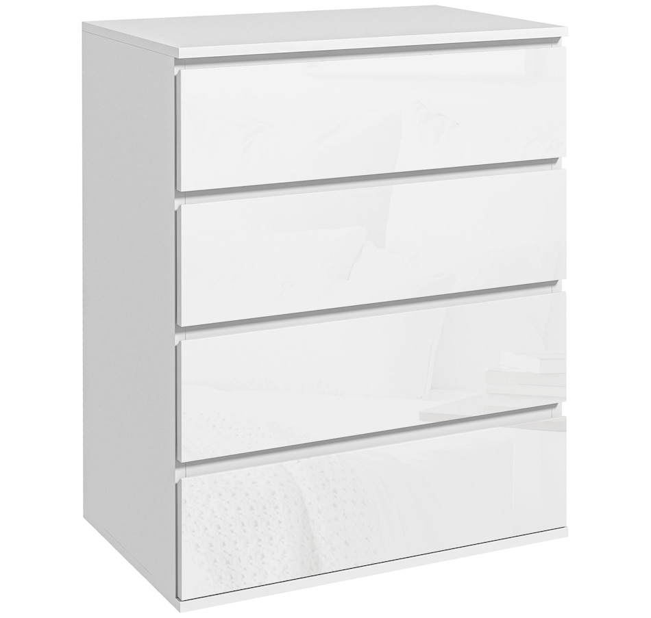 Image 934976.jpg, Product 934-976 / Price $159.99, HOMCOM High Gloss Chest of Drawers 4 Drawer Dresser with Metal Runner White from HOMCOM on TSC.ca's Home & Garden department