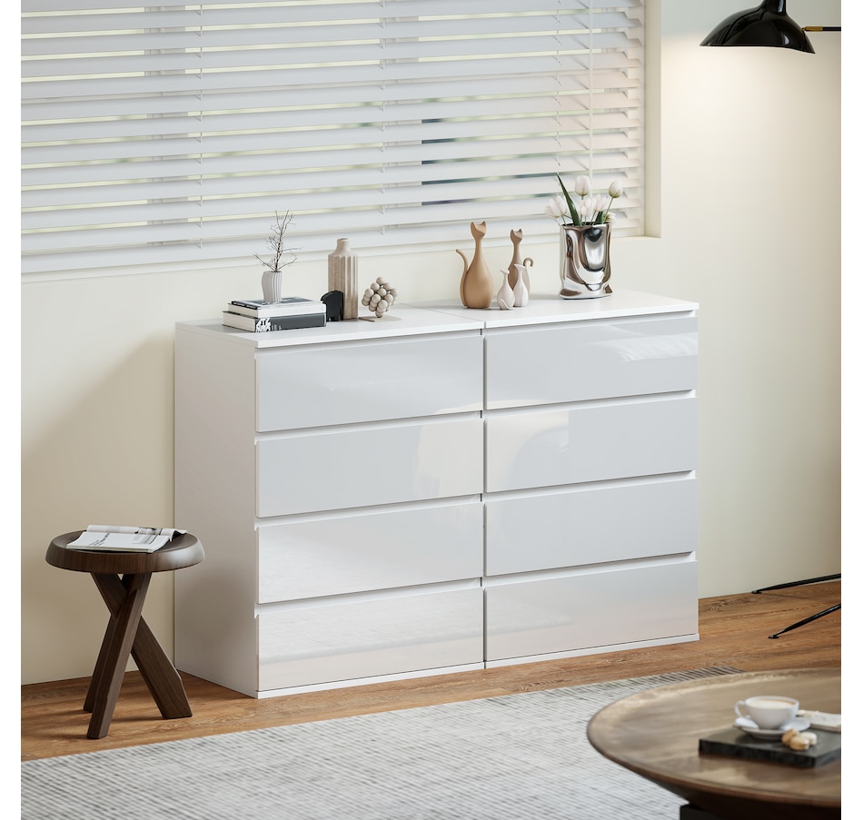 Image 934976_ALTMORE1.jpg, Product 934-976 / Price $159.99, HOMCOM High Gloss Chest of Drawers 4 Drawer Dresser with Metal Runner White from HOMCOM on TSC.ca's Home & Garden department
